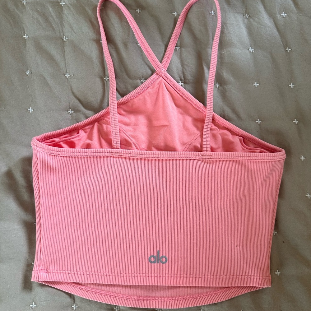 ALO Yoga Pink Mango Crop Top XS Excellent Condition